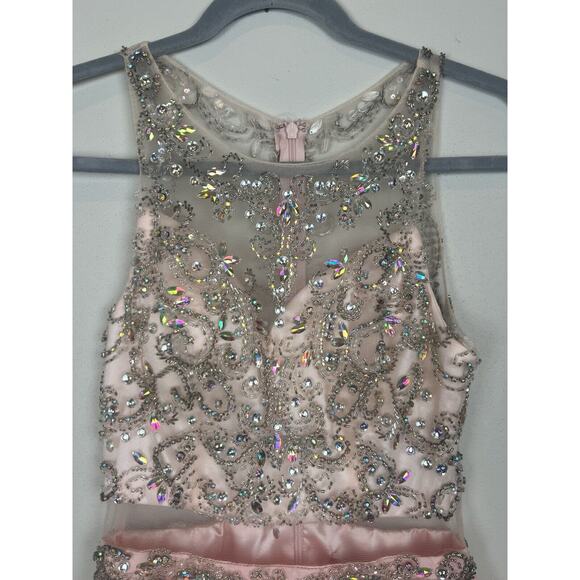Dancing Queen - 9550 Mock Two-Piece A-Line Short Mini Prom Dress Pink S - Picture 3 of 16